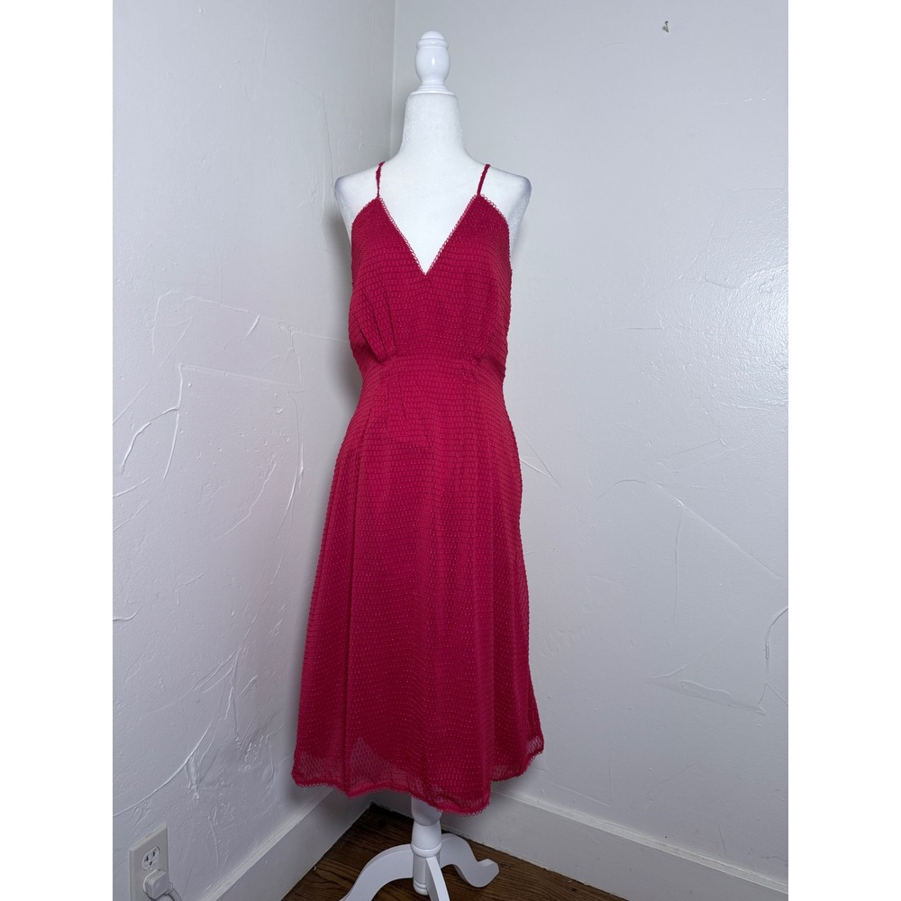 House of Harlow 1960 x REVOLVE Pink Clip Dot Lace Trim Midi Dress Small